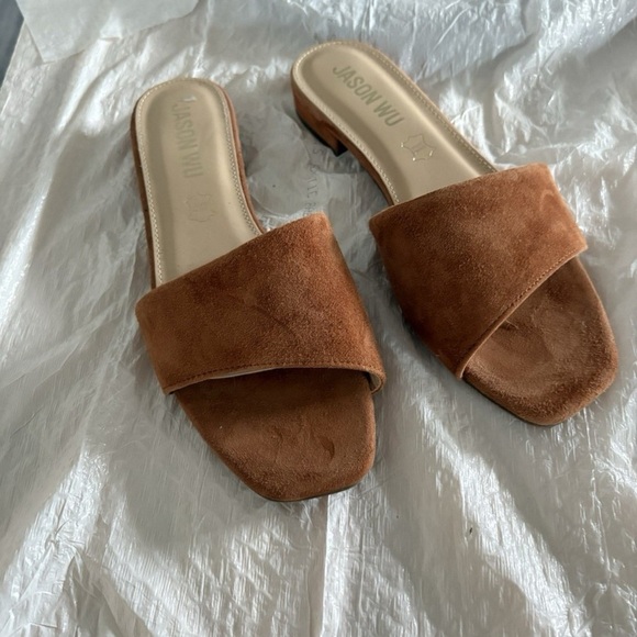 Jason Wu Shoes - Jason Wu NWT tan suede slide sandals size 8